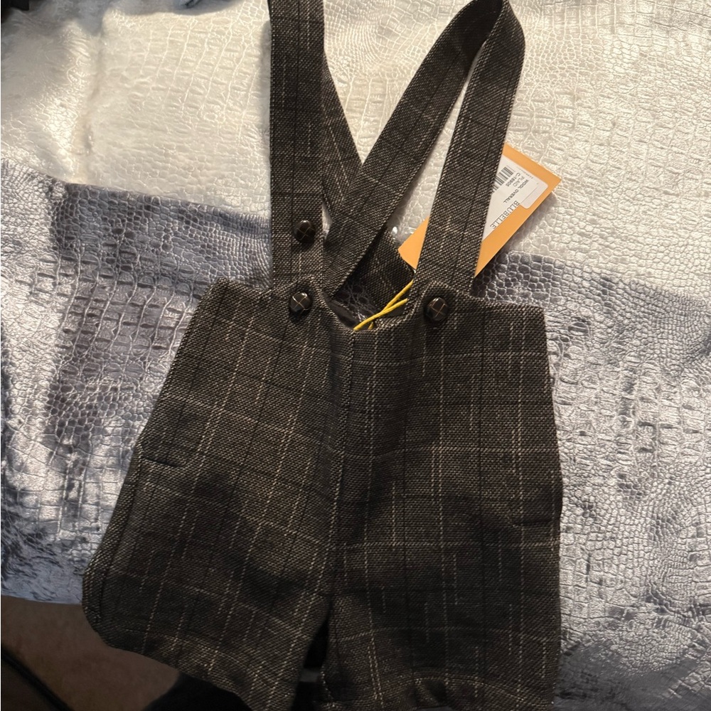 Le Bordoun Bluebelle Wool Plaid Overalls - Picture 4 of 4